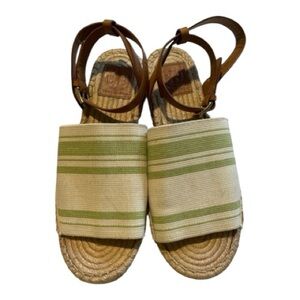 Tory Burch -  Striped Espadrille Sandals - Size 8